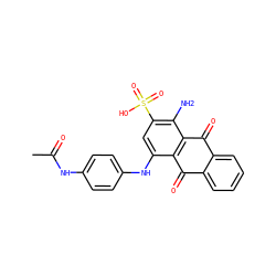 CC(=O)Nc1ccc(Nc2cc(S(=O)(=O)O)c(N)c3c2C(=O)c2ccccc2C3=O)cc1 ZINC000005487265