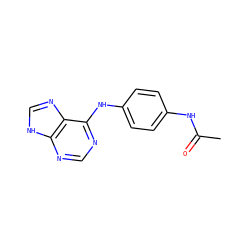 CC(=O)Nc1ccc(Nc2ncnc3[nH]cnc23)cc1 ZINC000032074030