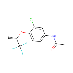 CC(=O)Nc1ccc(O[C@@H](C)C(F)(F)F)c(Cl)c1 ZINC001226875628