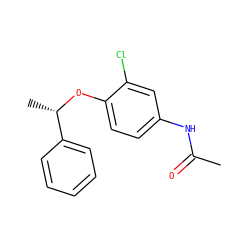 CC(=O)Nc1ccc(O[C@@H](C)c2ccccc2)c(Cl)c1 ZINC001226877676