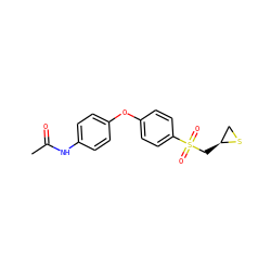 CC(=O)Nc1ccc(Oc2ccc(S(=O)(=O)C[C@H]3CS3)cc2)cc1 ZINC000034776065