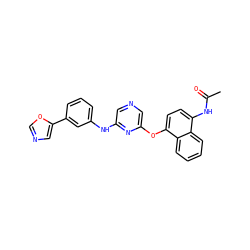 CC(=O)Nc1ccc(Oc2cncc(Nc3cccc(-c4cnco4)c3)n2)c2ccccc12 ZINC000040977358