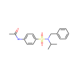 CC(=O)Nc1ccc(S(=O)(=O)N(Cc2ccccc2)C(C)C)cc1 ZINC000000029694