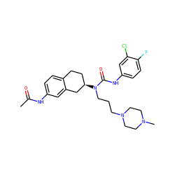 CC(=O)Nc1ccc2c(c1)C[C@H](N(CCCN1CCN(C)CC1)C(=O)Nc1ccc(F)c(Cl)c1)CC2 ZINC000035953543