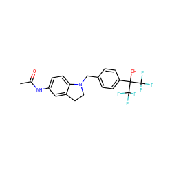 CC(=O)Nc1ccc2c(c1)CCN2Cc1ccc(C(O)(C(F)(F)F)C(F)(F)F)cc1 ZINC000205213137