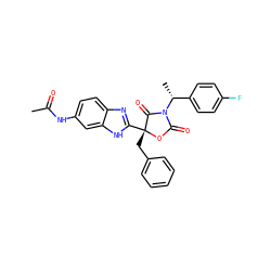 CC(=O)Nc1ccc2nc([C@@]3(Cc4ccccc4)OC(=O)N([C@H](C)c4ccc(F)cc4)C3=O)[nH]c2c1 ZINC000473135148