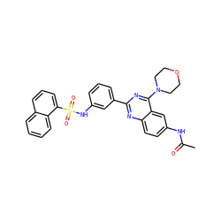 CC(=O)Nc1ccc2nc(-c3cccc(NS(=O)(=O)c4cccc5ccccc45)c3)nc(N3CCOCC3)c2c1 ZINC000299832722