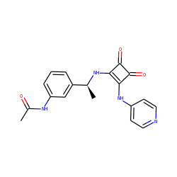 CC(=O)Nc1cccc([C@H](C)Nc2c(Nc3ccncc3)c(=O)c2=O)c1 ZINC000100081598