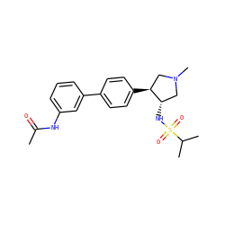CC(=O)Nc1cccc(-c2ccc([C@H]3CN(C)C[C@@H]3NS(=O)(=O)C(C)C)cc2)c1 ZINC000035969025
