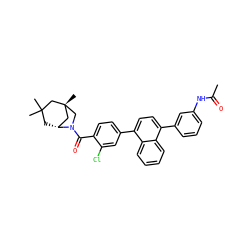 CC(=O)Nc1cccc(-c2ccc(-c3ccc(C(=O)N4C[C@]5(C)C[C@H]4CC(C)(C)C5)c(Cl)c3)c3ccccc23)c1 ZINC000049777147