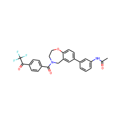 CC(=O)Nc1cccc(-c2ccc3c(c2)CN(C(=O)c2ccc(C(=O)C(F)(F)F)cc2)CCO3)c1 ZINC000095591465