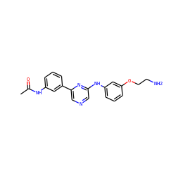 CC(=O)Nc1cccc(-c2cncc(Nc3cccc(OCCN)c3)n2)c1 ZINC000013679228