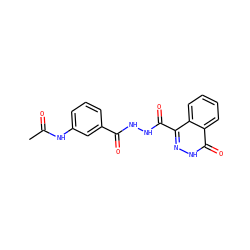 CC(=O)Nc1cccc(C(=O)NNC(=O)c2n[nH]c(=O)c3ccccc23)c1 ZINC000008135131