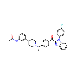 CC(=O)Nc1cccc(C2CCN([C@@H](C)c3ccc(C(=O)c4nc5ccccc5n4-c4ccc(F)cc4)cc3)CC2)c1 ZINC000169321680