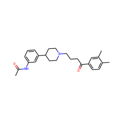 CC(=O)Nc1cccc(C2CCN(CCCC(=O)c3ccc(C)c(C)c3)CC2)c1 ZINC000028710562