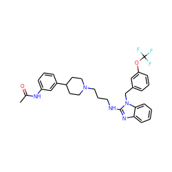 CC(=O)Nc1cccc(C2CCN(CCCNc3nc4ccccc4n3Cc3cccc(OC(F)(F)F)c3)CC2)c1 ZINC000058583581