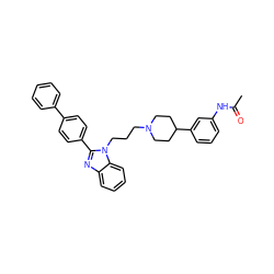 CC(=O)Nc1cccc(C2CCN(CCCn3c(-c4ccc(-c5ccccc5)cc4)nc4ccccc43)CC2)c1 ZINC000071318892