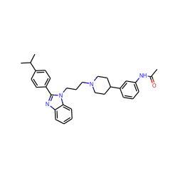 CC(=O)Nc1cccc(C2CCN(CCCn3c(-c4ccc(C(C)C)cc4)nc4ccccc43)CC2)c1 ZINC000071318521