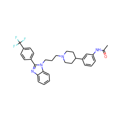 CC(=O)Nc1cccc(C2CCN(CCCn3c(-c4ccc(C(F)(F)F)cc4)nc4ccccc43)CC2)c1 ZINC000071329611