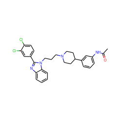 CC(=O)Nc1cccc(C2CCN(CCCn3c(-c4ccc(Cl)c(Cl)c4)nc4ccccc43)CC2)c1 ZINC000071318607