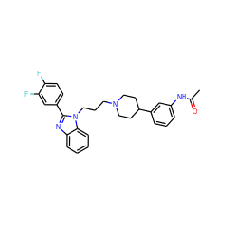 CC(=O)Nc1cccc(C2CCN(CCCn3c(-c4ccc(F)c(F)c4)nc4ccccc43)CC2)c1 ZINC000071296876
