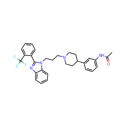 CC(=O)Nc1cccc(C2CCN(CCCn3c(-c4ccccc4C(F)(F)F)nc4ccccc43)CC2)c1 ZINC000071317343