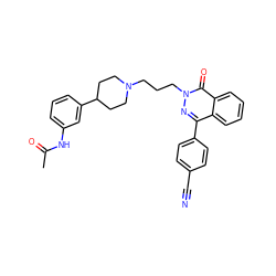 CC(=O)Nc1cccc(C2CCN(CCCn3nc(-c4ccc(C#N)cc4)c4ccccc4c3=O)CC2)c1 ZINC000073220148
