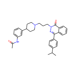 CC(=O)Nc1cccc(C2CCN(CCCn3nc(-c4ccc(C(C)C)cc4)c4ccccc4c3=O)CC2)c1 ZINC000082158351