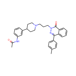 CC(=O)Nc1cccc(C2CCN(CCCn3nc(-c4ccc(C)cc4)c4ccccc4c3=O)CC2)c1 ZINC000082158350