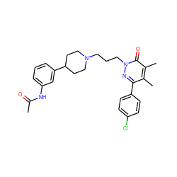 CC(=O)Nc1cccc(C2CCN(CCCn3nc(-c4ccc(Cl)cc4)c(C)c(C)c3=O)CC2)c1 ZINC000073218940