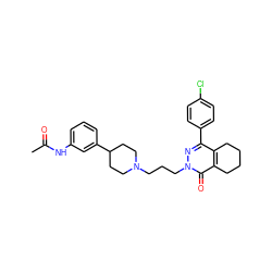 CC(=O)Nc1cccc(C2CCN(CCCn3nc(-c4ccc(Cl)cc4)c4c(c3=O)CCCC4)CC2)c1 ZINC000073218943
