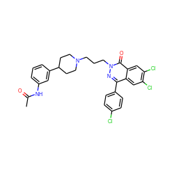 CC(=O)Nc1cccc(C2CCN(CCCn3nc(-c4ccc(Cl)cc4)c4cc(Cl)c(Cl)cc4c3=O)CC2)c1 ZINC000073224501