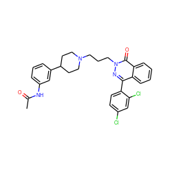 CC(=O)Nc1cccc(C2CCN(CCCn3nc(-c4ccc(Cl)cc4Cl)c4ccccc4c3=O)CC2)c1 ZINC000073224303