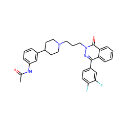 CC(=O)Nc1cccc(C2CCN(CCCn3nc(-c4ccc(F)c(F)c4)c4ccccc4c3=O)CC2)c1 ZINC000082157760