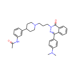 CC(=O)Nc1cccc(C2CCN(CCCn3nc(-c4ccc(N(C)C)cc4)c4ccccc4c3=O)CC2)c1 ZINC000082158349
