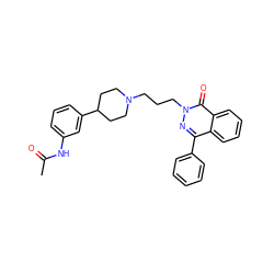 CC(=O)Nc1cccc(C2CCN(CCCn3nc(-c4ccccc4)c4ccccc4c3=O)CC2)c1 ZINC000073224502