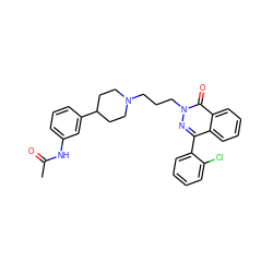 CC(=O)Nc1cccc(C2CCN(CCCn3nc(-c4ccccc4Cl)c4ccccc4c3=O)CC2)c1 ZINC000073224503