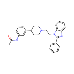 CC(=O)Nc1cccc(C2CCN(CCn3c(-c4ccccc4)nc4ccccc43)CC2)c1 ZINC000071316357
