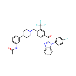 CC(=O)Nc1cccc(C2CCN(Cc3ccc(C(=O)c4nc5ccccc5n4-c4ccc(F)cc4)cc3C(F)(F)F)CC2)c1 ZINC000169321685