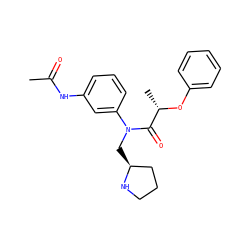 CC(=O)Nc1cccc(N(C[C@H]2CCCN2)C(=O)[C@H](C)Oc2ccccc2)c1 ZINC000040414379