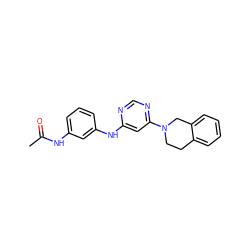 CC(=O)Nc1cccc(Nc2cc(N3CCc4ccccc4C3)ncn2)c1 ZINC000072107665