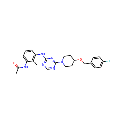 CC(=O)Nc1cccc(Nc2ncnc(N3CCC(OCc4ccc(F)cc4)CC3)n2)c1C ZINC000072108495