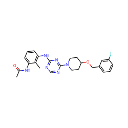 CC(=O)Nc1cccc(Nc2ncnc(N3CCC(OCc4cccc(F)c4)CC3)n2)c1C ZINC000072108218