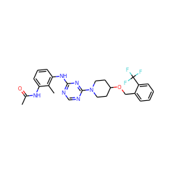 CC(=O)Nc1cccc(Nc2ncnc(N3CCC(OCc4ccccc4C(F)(F)F)CC3)n2)c1C ZINC000072107805