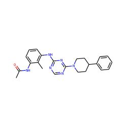 CC(=O)Nc1cccc(Nc2ncnc(N3CCC(c4ccccc4)CC3)n2)c1C ZINC000072107535