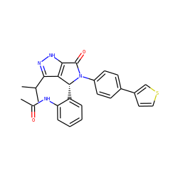 CC(=O)Nc1ccccc1[C@@H]1c2c(C(C)C)n[nH]c2C(=O)N1c1ccc(-c2ccsc2)cc1 ZINC000096177093