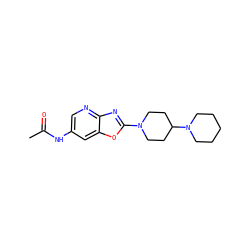 CC(=O)Nc1cnc2nc(N3CCC(N4CCCCC4)CC3)oc2c1 ZINC000073298649
