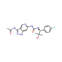 CC(=O)Nc1n[nH]c2cc(NC(=O)N[C@@H](c3ccc(F)cc3)C(C)(C)O)ncc12 ZINC001772652904