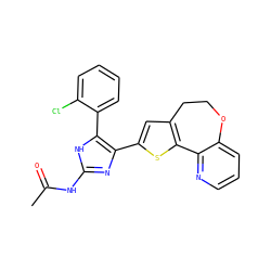 CC(=O)Nc1nc(-c2cc3c(s2)-c2ncccc2OCC3)c(-c2ccccc2Cl)[nH]1 ZINC000095581070