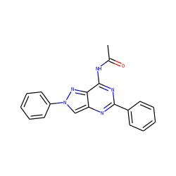 CC(=O)Nc1nc(-c2ccccc2)nc2cn(-c3ccccc3)nc12 ZINC000095585384